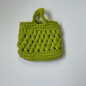 Handmade crochet soap saver + washcloth 100% cotton in light green